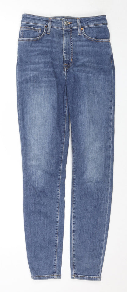 Never Denim Mens Blue Cotton Skinny Jeans Size S L28 in Regular Zip