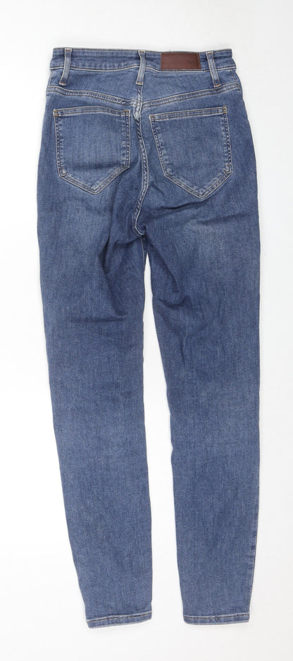Never Denim Mens Blue Cotton Skinny Jeans Size S L28 in Regular Zip