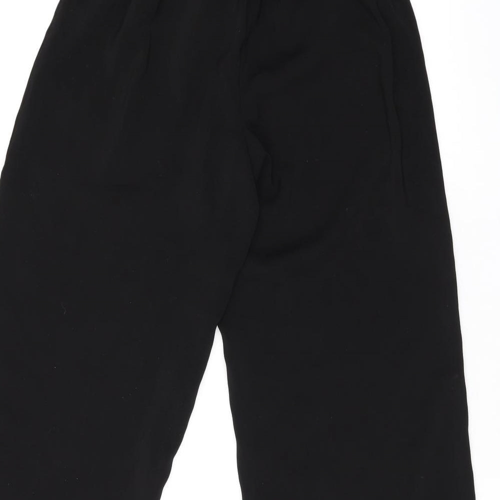 New Look Womens Black Polyester Cropped Trousers Size 6 L21.5 in Regular Drawstring