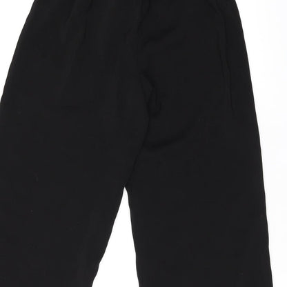 New Look Womens Black Polyester Cropped Trousers Size 6 L21.5 in Regular Drawstring