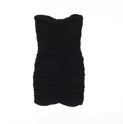 ASOS Womens Black Viscose Bodycon Size 10 Off the Shoulder Pullover
