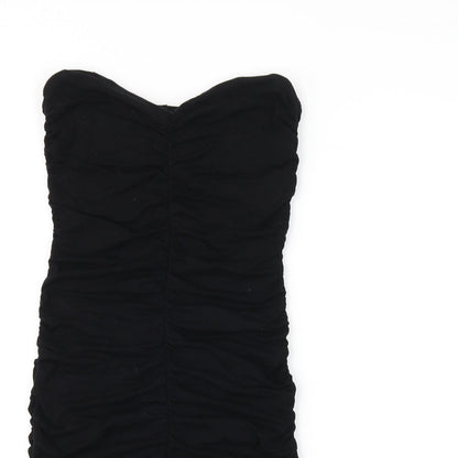 ASOS Womens Black Viscose Bodycon Size 10 Off the Shoulder Pullover