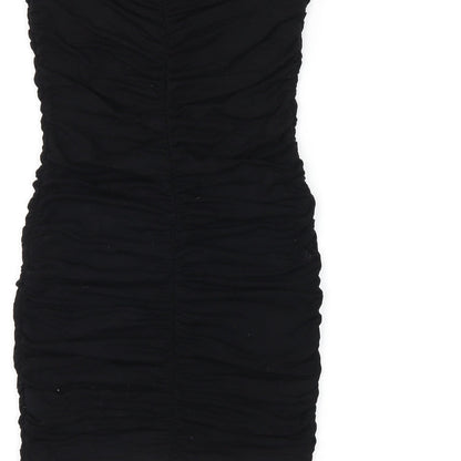 ASOS Womens Black Viscose Bodycon Size 10 Off the Shoulder Pullover