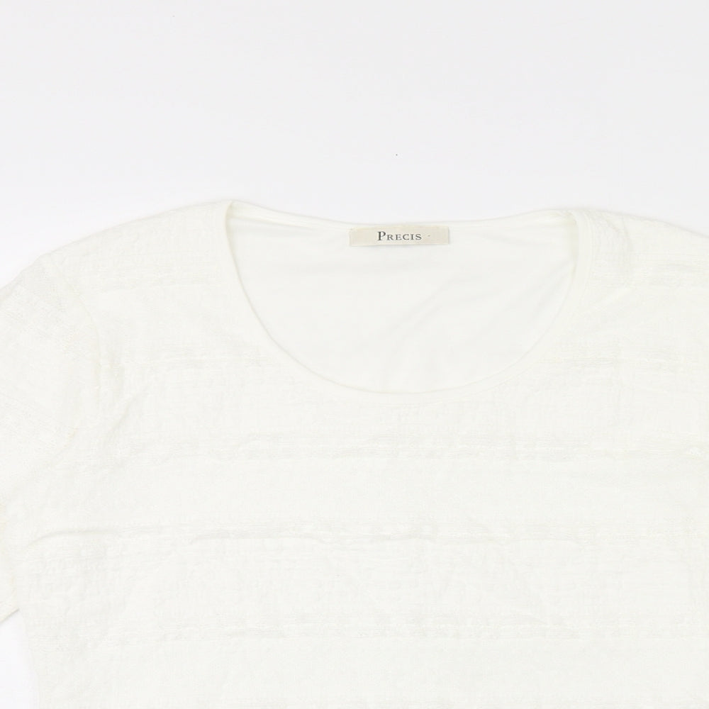 Womens UK Size S Precis White Jersey T-Shirt