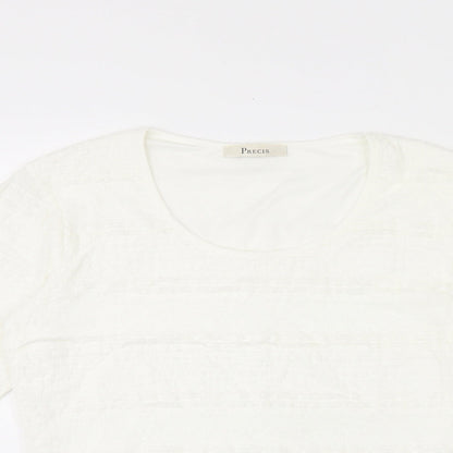 Womens UK Size S Precis White Jersey T-Shirt