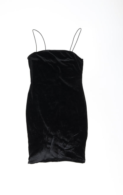 New Look Womens Black Polyester Bodycon Size 8 Off the Shoulder Pullover