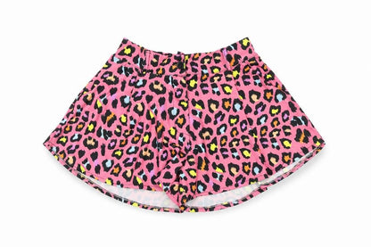 Stylewise Womens Pink Animal Print Polyester Basic Shorts Size M L3 in Regular Zip