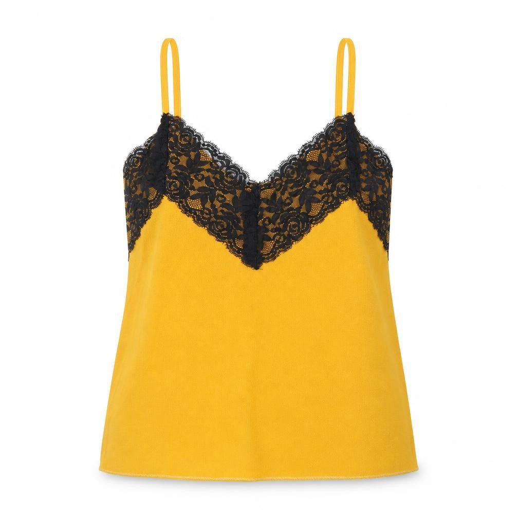 Womens UK Size 8 Made in Italy Yellow Camisole T-Shirt