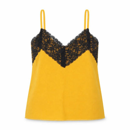 Womens UK Size 8 Made in Italy Yellow Camisole T-Shirt
