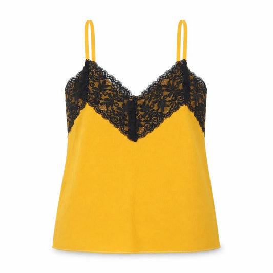 Womens UK Size 8 Made in Italy Yellow Camisole T-Shirt