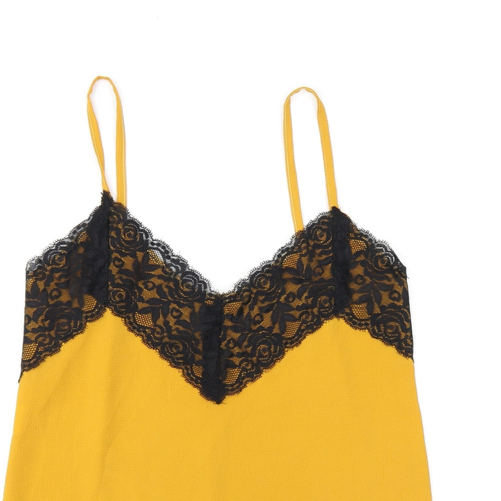 Womens UK Size 8 Made in Italy Yellow Camisole T-Shirt