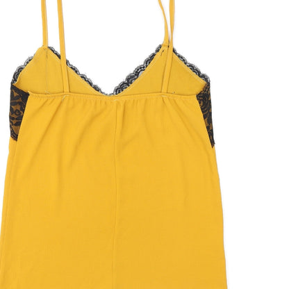 Womens UK Size 8 Made in Italy Yellow Camisole T-Shirt