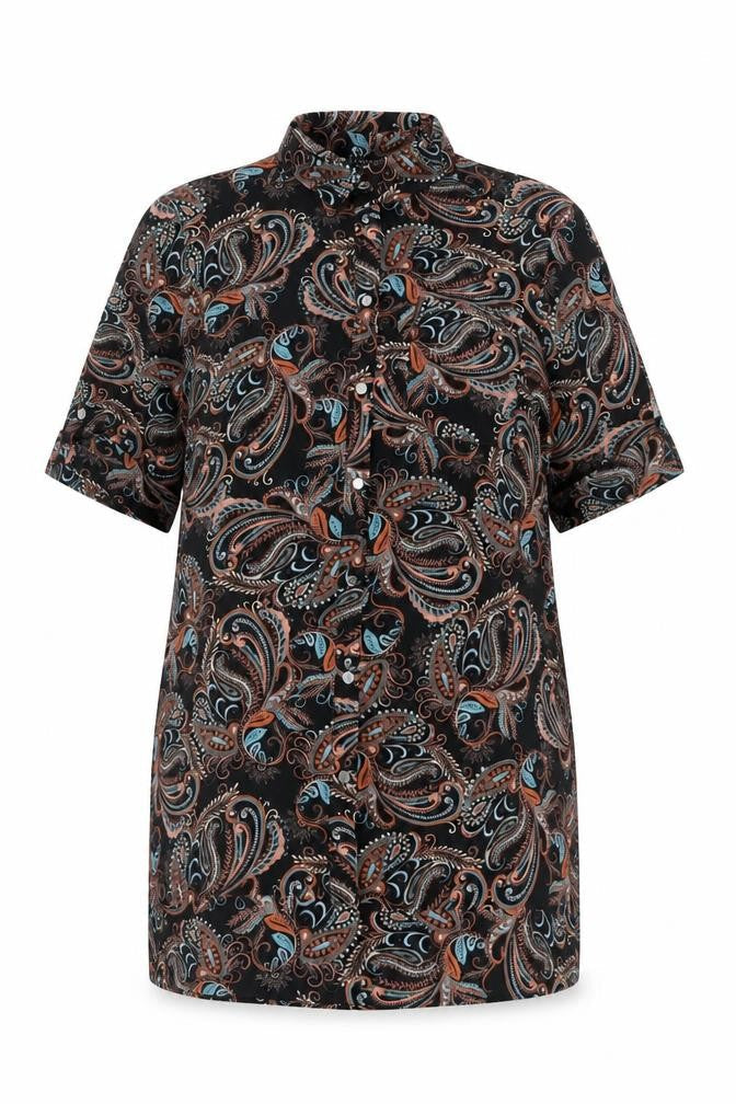 Womens UK Size 14 Definitions Black Basic Button-Up