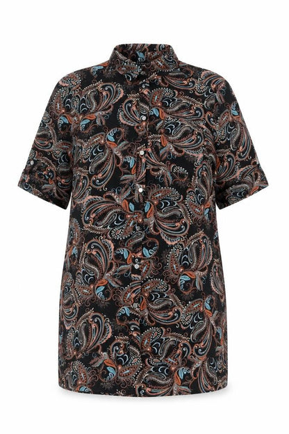Womens UK Size 14 Definitions Black Basic Button-Up