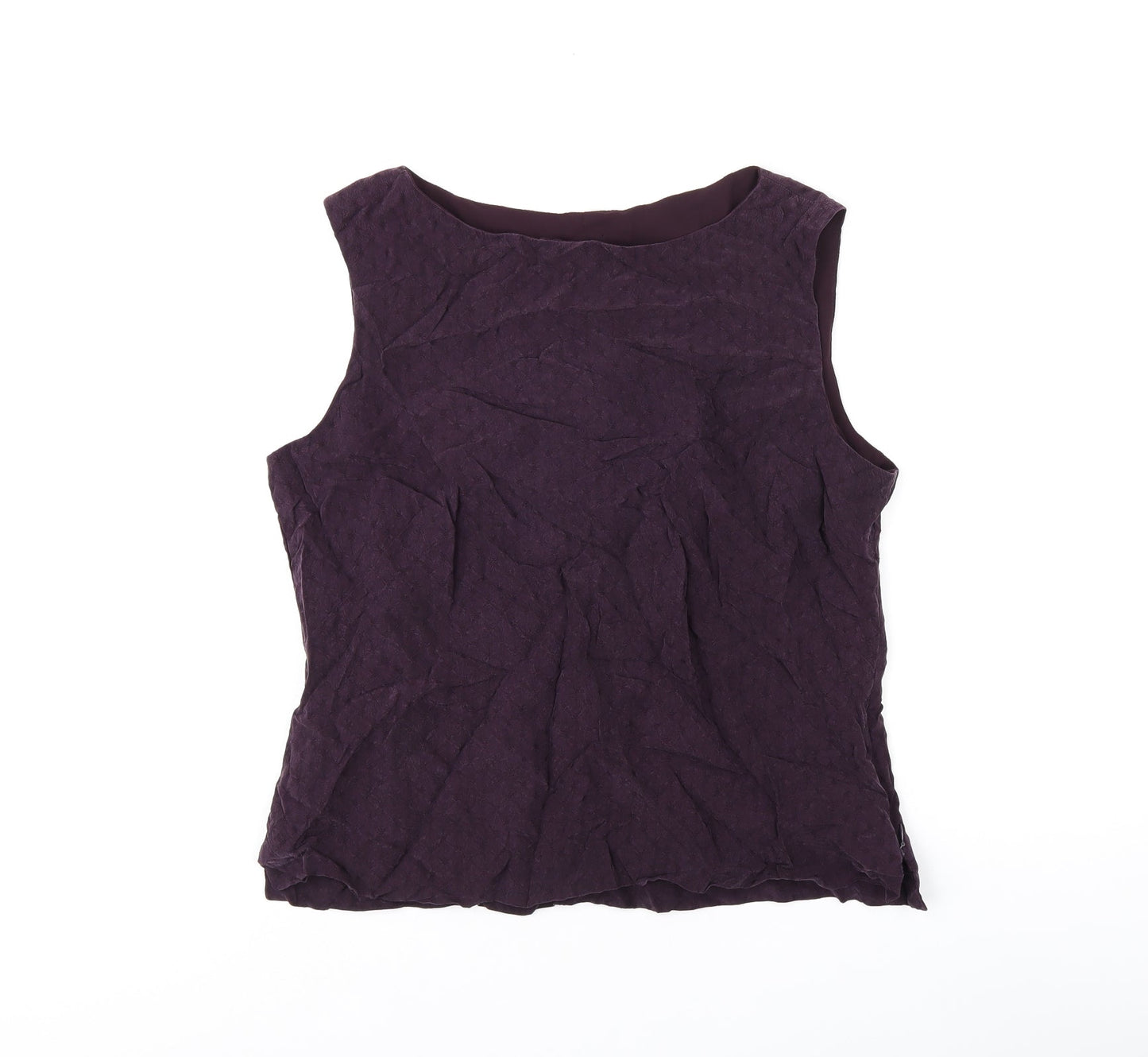 Liz Claiborne Womens Purple Polyester Basic T-Shirt Size 14 Boat Neck