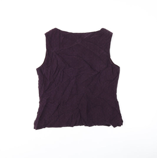 Liz Claiborne Womens Purple Polyester Basic T-Shirt Size 14 Boat Neck