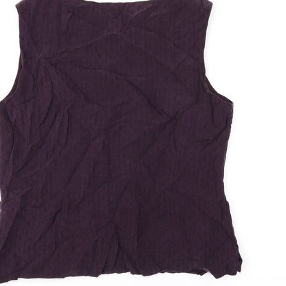 Liz Claiborne Womens Purple Polyester Basic T-Shirt Size 14 Boat Neck