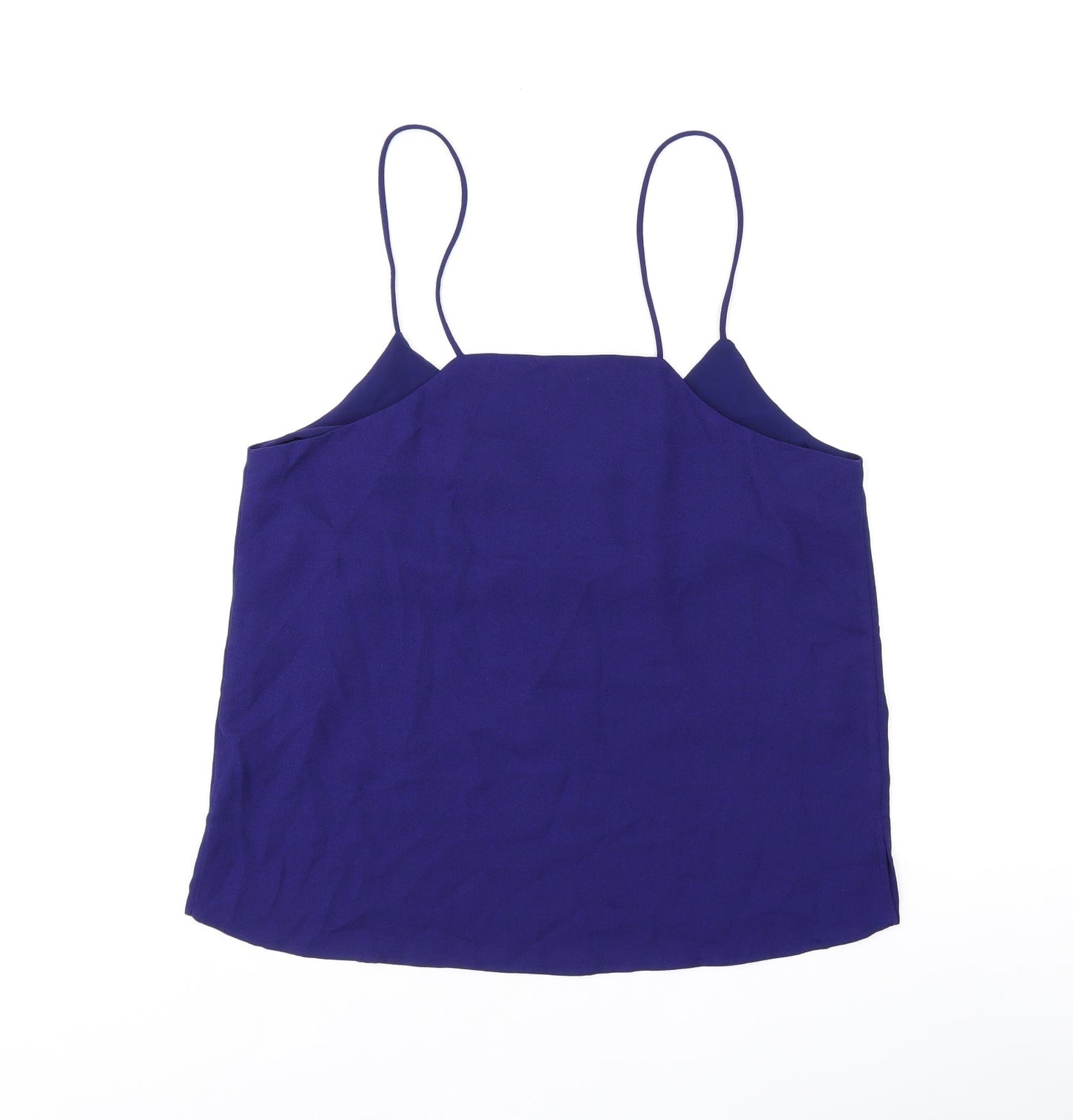 Zara Womens Blue Polyester Camisole Tank Size 14 V-Neck
