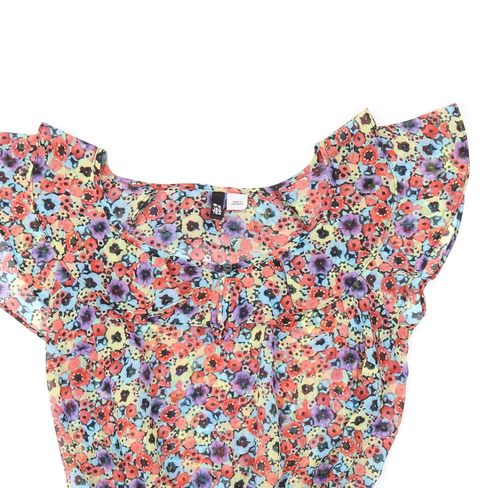 Womens UK Size 4 H&M Multicoloured Basic Blouse