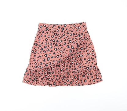 Oasis Womens Pink Floral Polyester Mini Skirt Size M