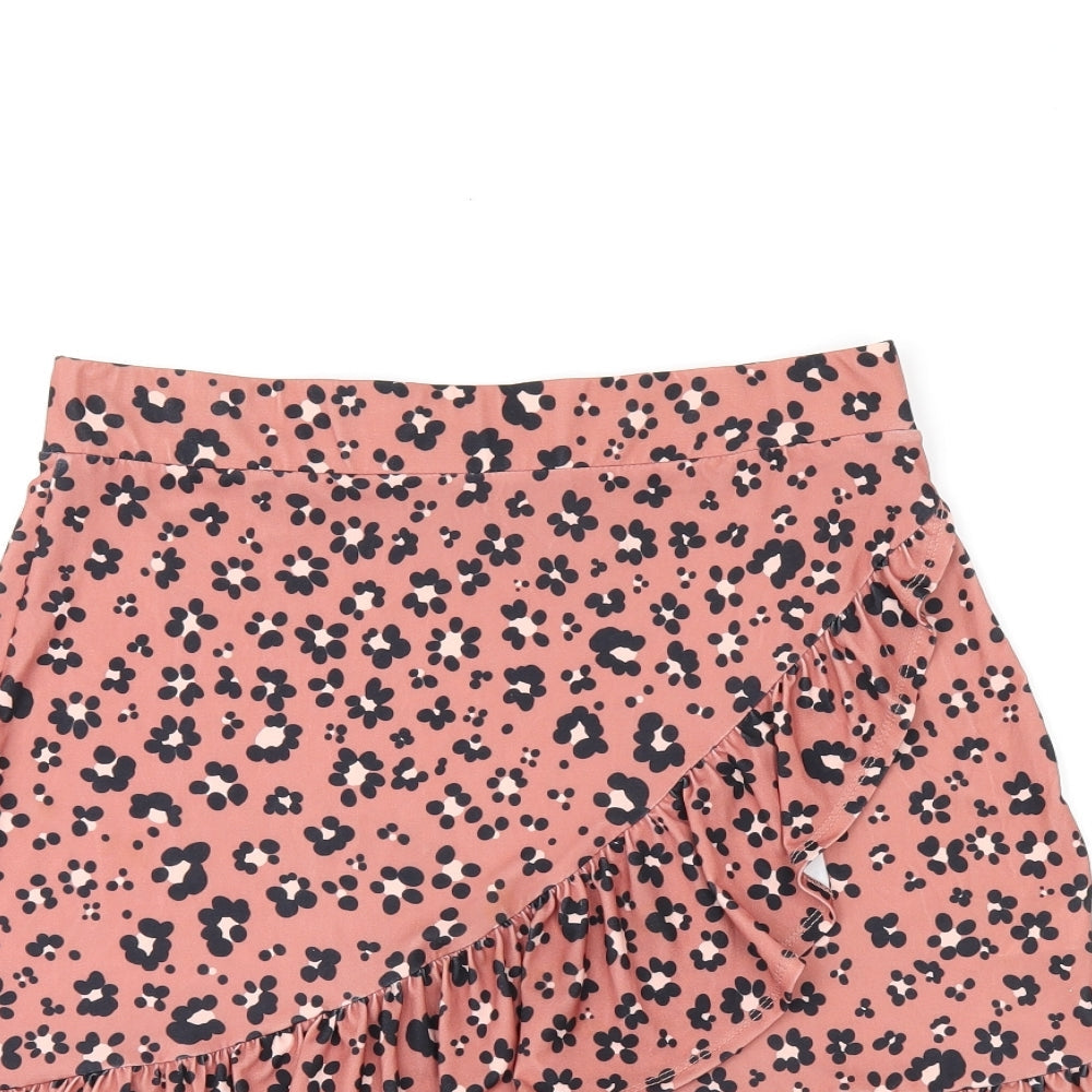 Oasis Womens Pink Floral Polyester Mini Skirt Size M