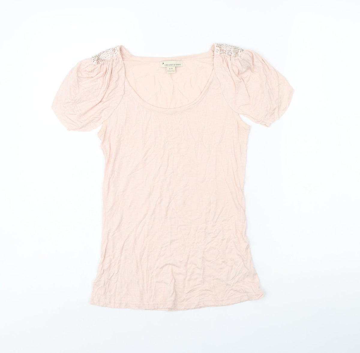 Twenty One Womens Pink Polyester Basic Tank Size S Scoop Neck
