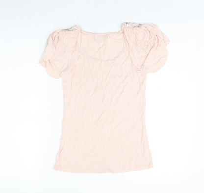 Twenty One Womens Pink Polyester Basic Tank Size S Scoop Neck