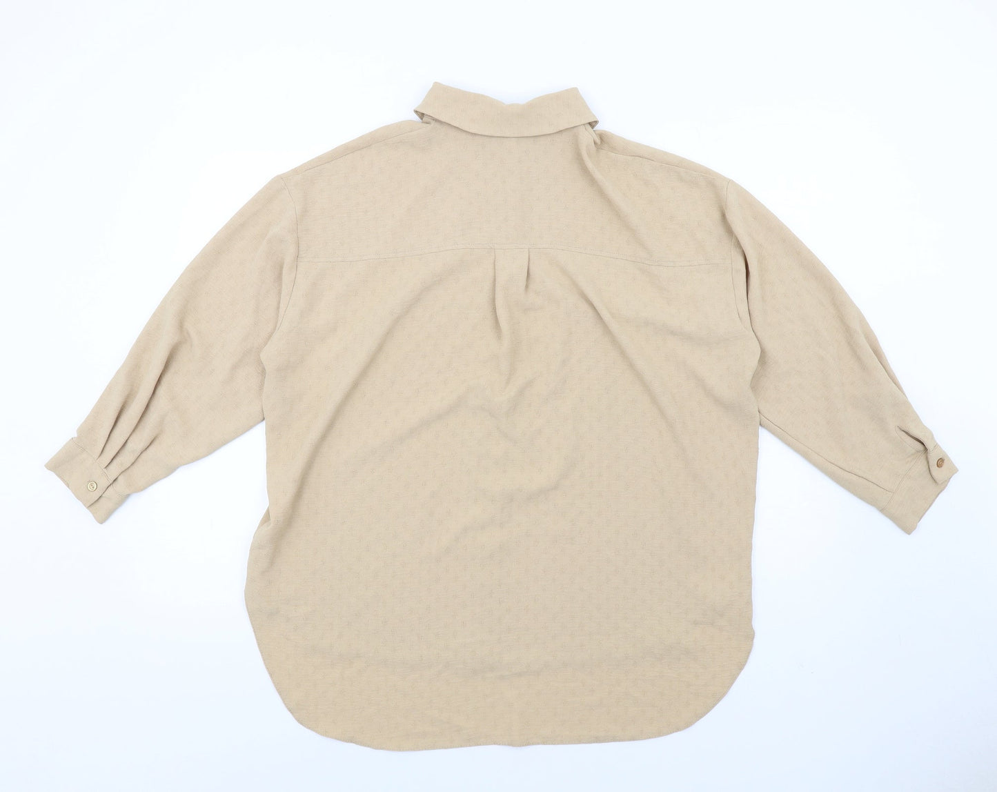Womens UK Size 10 New Look Beige Basic Button-Up
