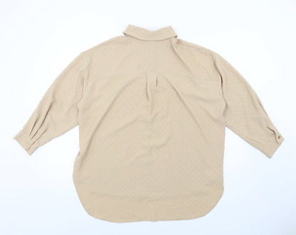 Womens UK Size 10 New Look Beige Basic Button-Up
