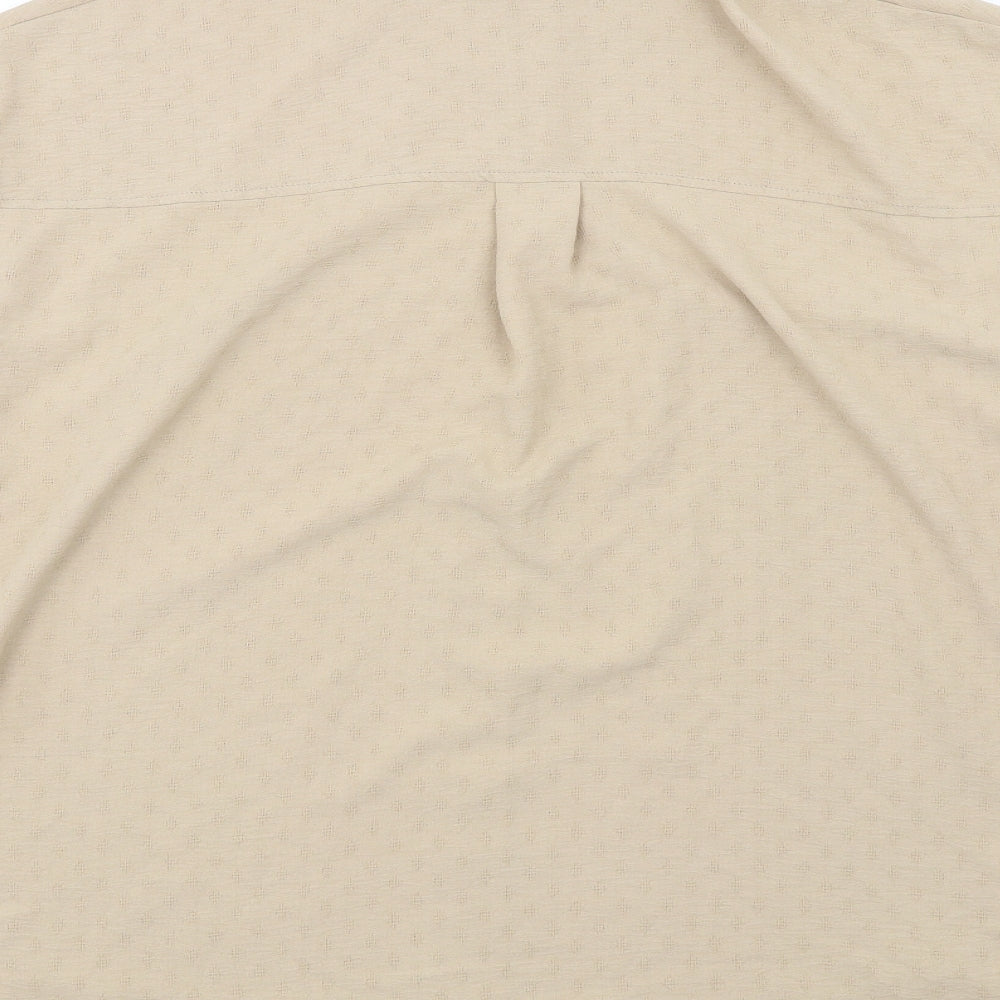 Womens UK Size 10 New Look Beige Basic Button-Up