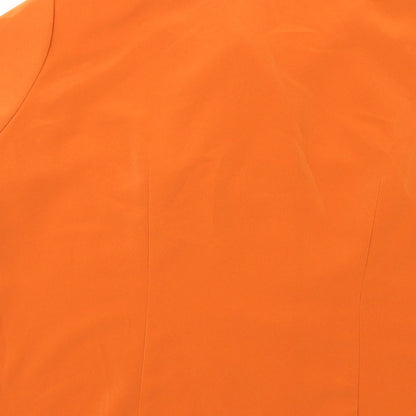 Jorli Womens Orange Polyester Basic Button-Up Size 18 Collared