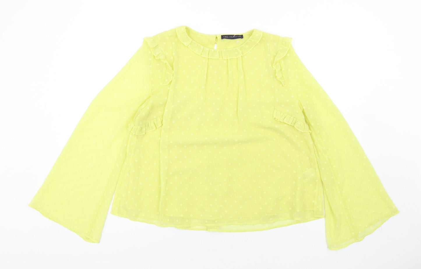 Womens UK Size 10 Marks and Spencer Yellow Basic Blouse