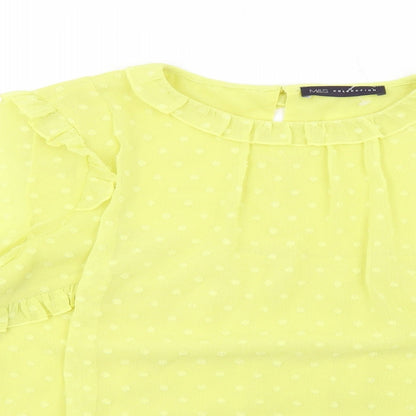 Womens UK Size 10 Marks and Spencer Yellow Basic Blouse
