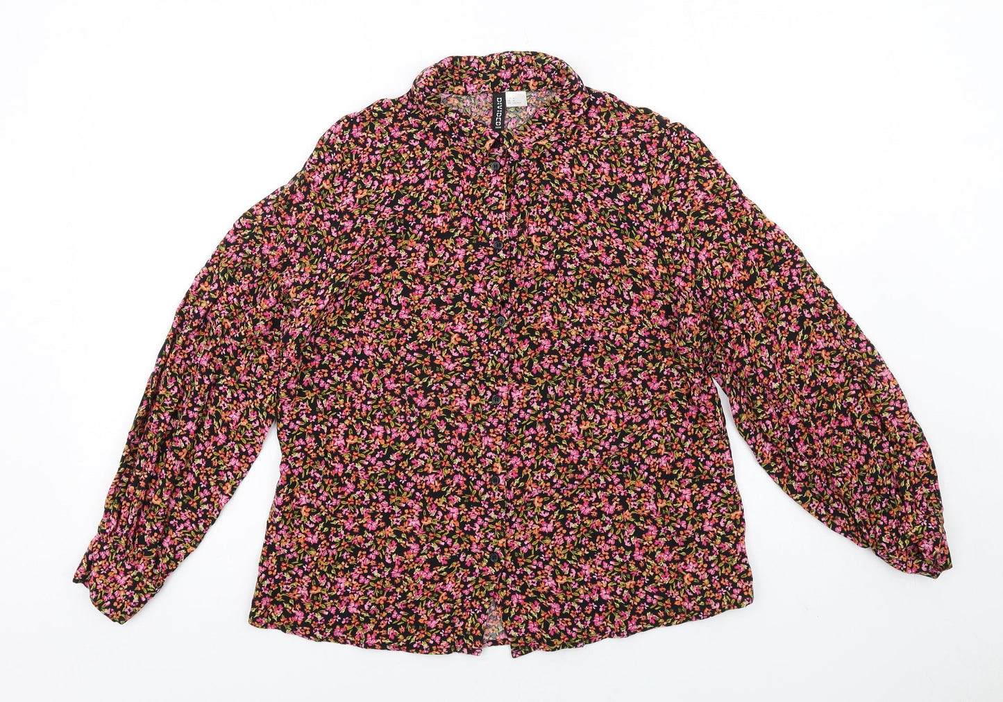 Womens UK Size M H&M Multicoloured Basic Button-Up