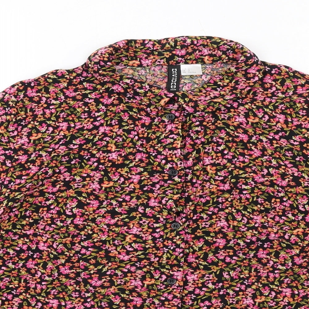 Womens UK Size M H&M Multicoloured Basic Button-Up