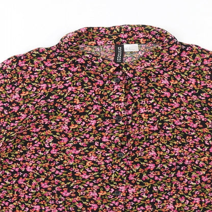 Womens UK Size M H&M Multicoloured Basic Button-Up