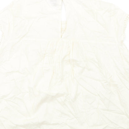 VERO MODA Womens Ivory Viscose Basic Blouse Size 18 Round Neck
