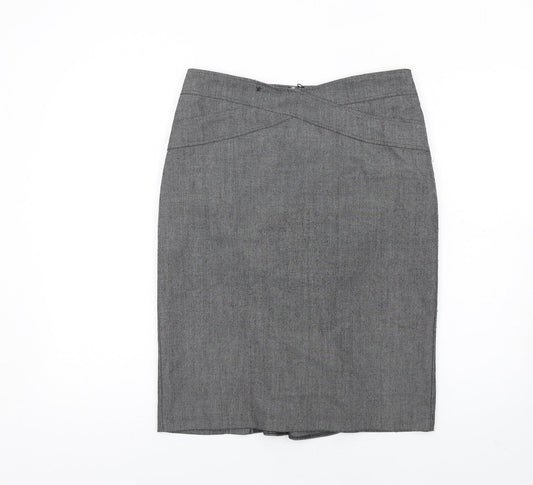 Marks and Spencer Womens Grey Polyester Straight & Pencil Skirt Size 12 Zip