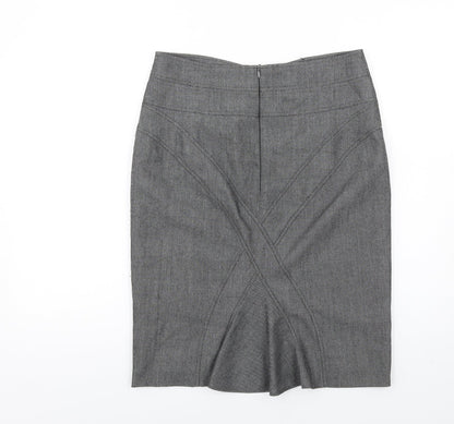 Marks and Spencer Womens Grey Polyester Straight & Pencil Skirt Size 12 Zip