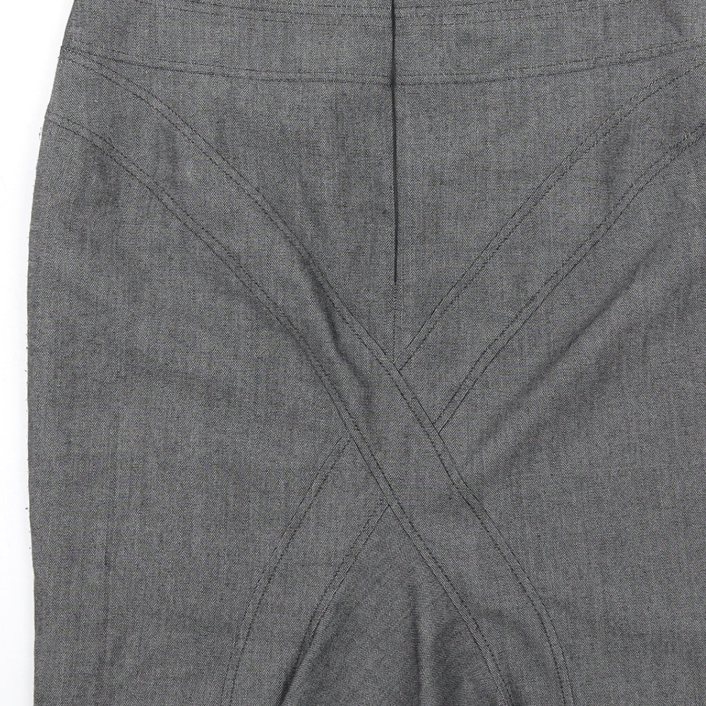 Marks and Spencer Womens Grey Polyester Straight & Pencil Skirt Size 12 Zip