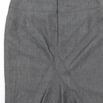 Marks and Spencer Womens Grey Polyester Straight & Pencil Skirt Size 12 Zip