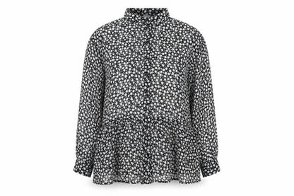 Womens UK Size 8 H&M Black Basic Button-Up