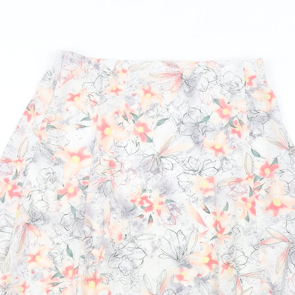 EWM Womens Multicoloured Floral Polyester A-Line Skirt Size 10