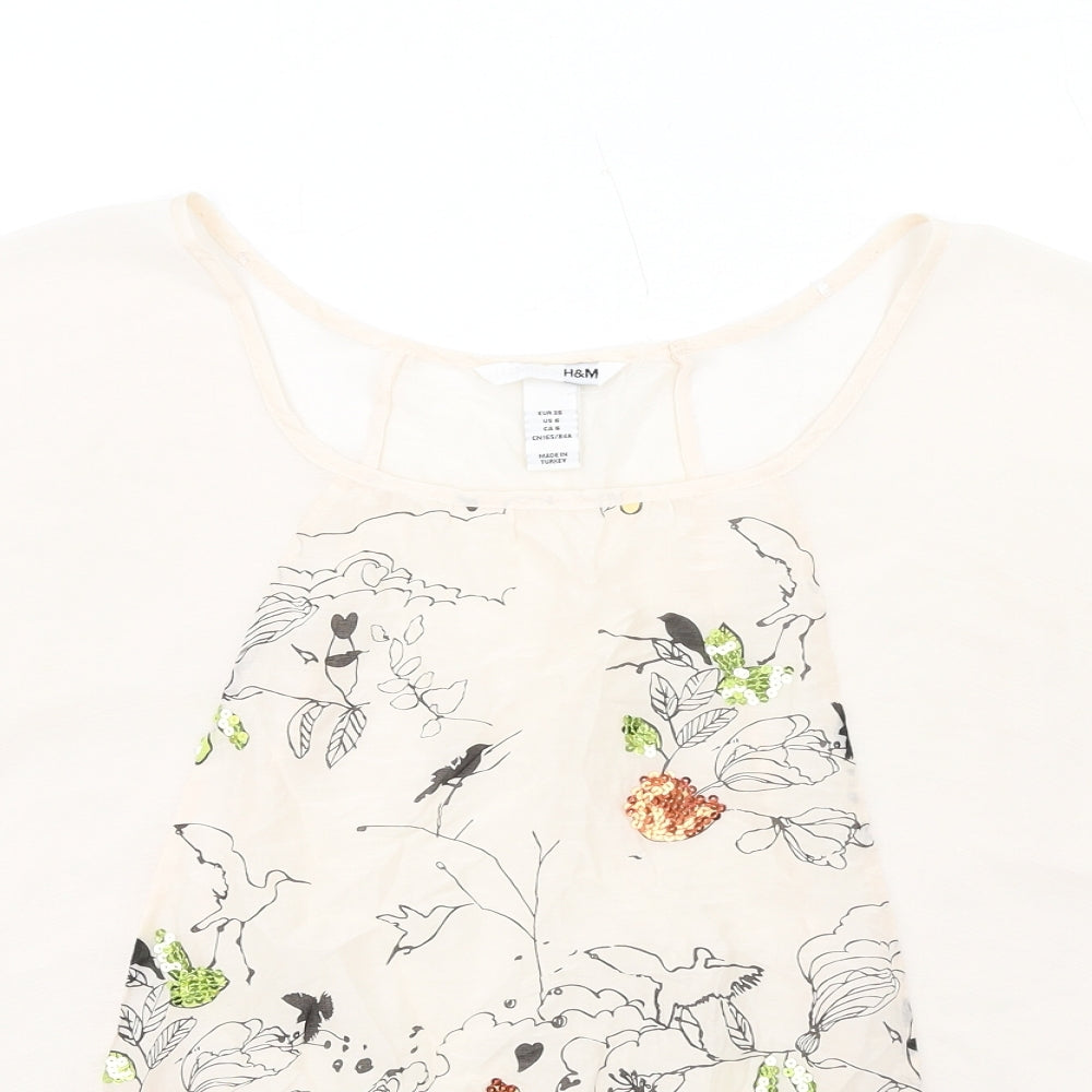Womens UK Size 8 H&M Ivory Basic Blouse