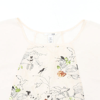 Womens UK Size 8 H&M Ivory Basic Blouse