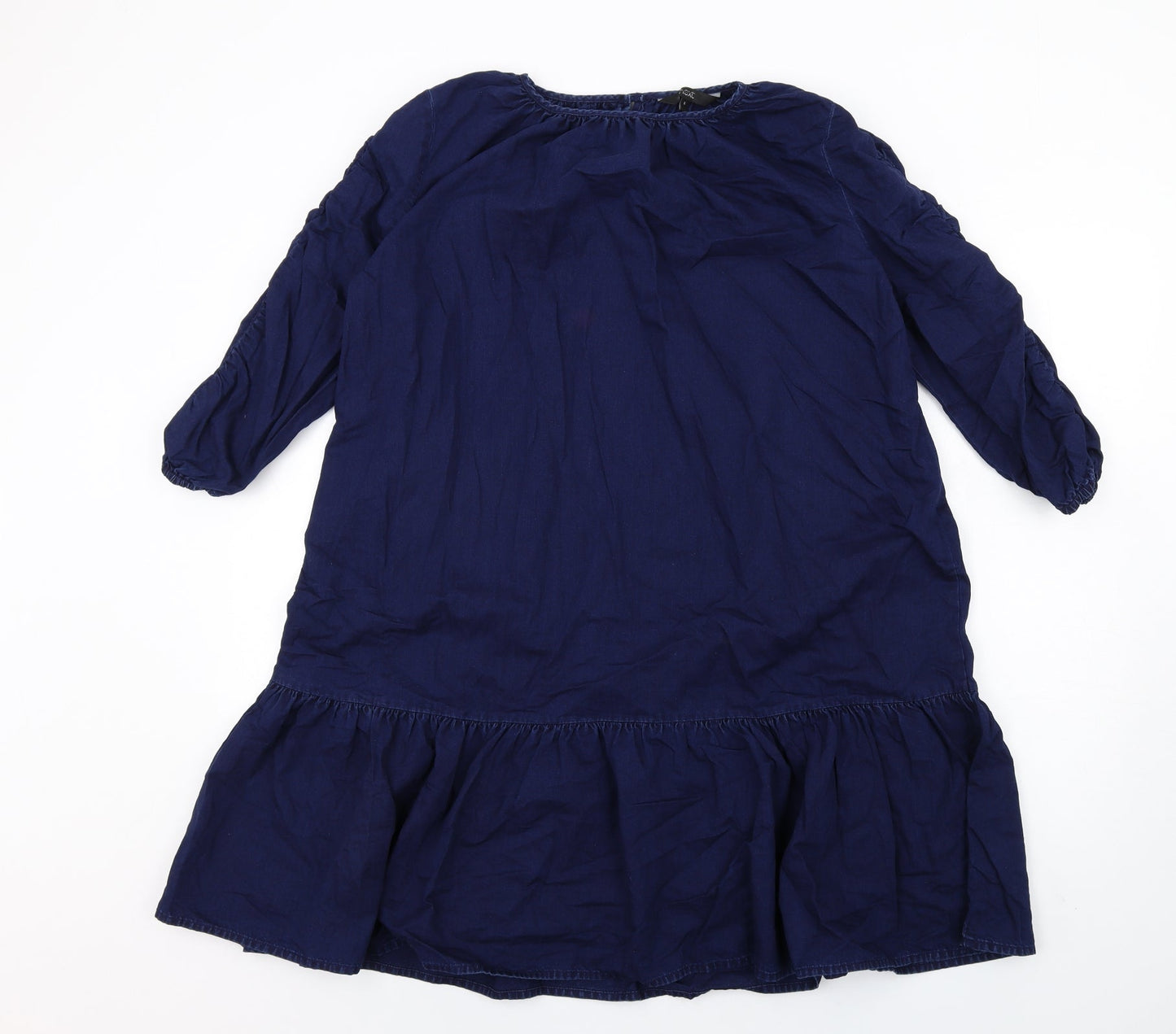 NEXT Womens Blue Viscose Trapeze & Swing Size 8 Round Neck Button