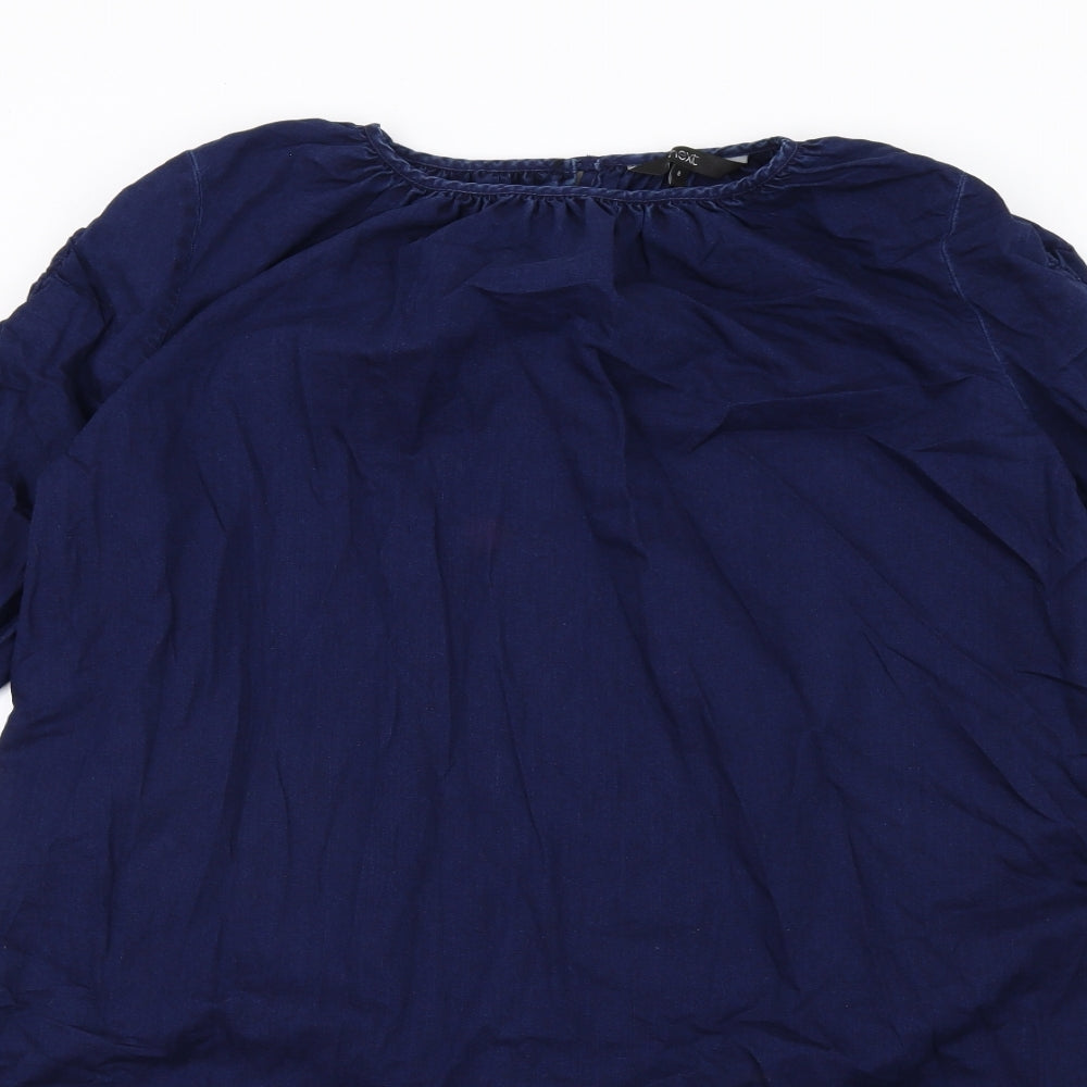 NEXT Womens Blue Viscose Trapeze & Swing Size 8 Round Neck Button