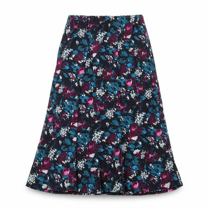 Kate Lilly Womens Multicoloured Floral Polyester A-Line Skirt Size 10