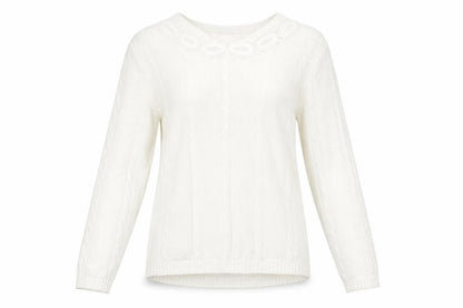 Womens UK Size S Alice Collins White Pullover Jumper