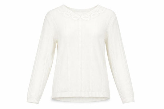 Womens UK Size S Alice Collins White Pullover Jumper